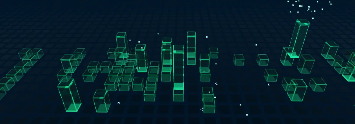 Bars standing on the animated grid
